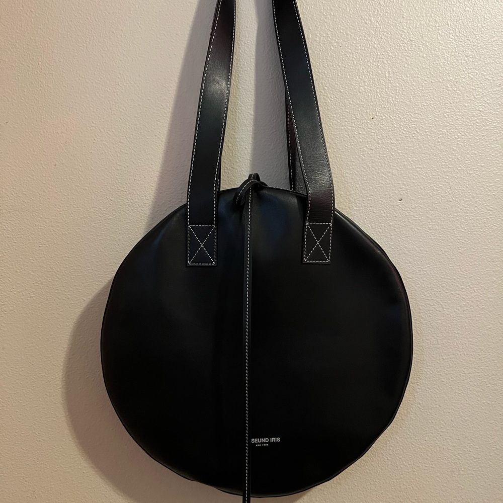Orseund Iris Black Leather Tote Bag